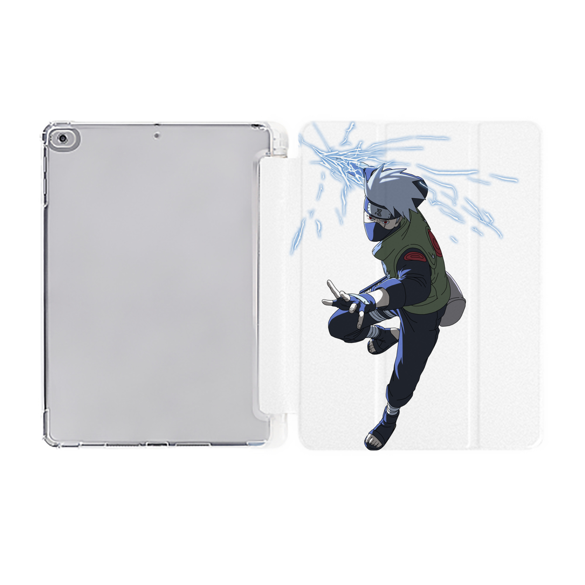 （画像用） NARUTO -ナルト- はたけ カカシ Hatake Kakashi IPad ケース ペン収納付き 三つ折りスタンド PUレザー×シリコン 対応機種9.5/10.5/10.9インチ